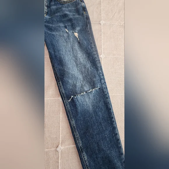 Pilcro Anthropologie Distressed Straight Jeans Women’s 27x26 Blue Denim - Picture 4 of 9